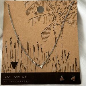 Cotton on triangle necklace and earrings set